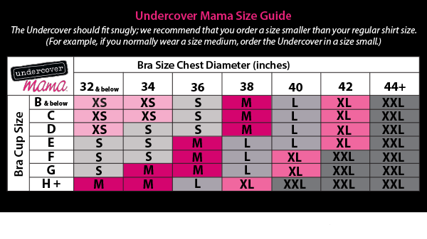 Undercover Size Chart