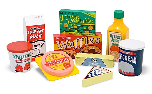 Melissa & Doug Fridge Food Set - Wooden Play Food